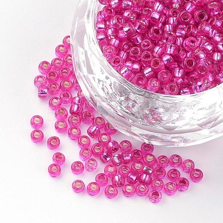 Silver Lined Glass Round Seed Beads SEED-R044-07-1