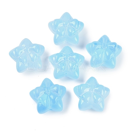 Transparent Spray Paint Glass Beads LS-GLAA-H035-02G-1