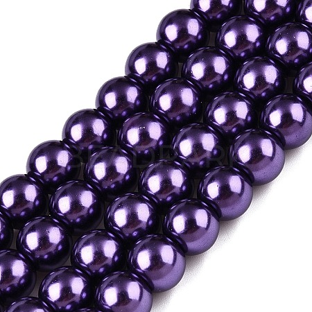 Baking Paint Pearlized Glass Pearl Round Bead Strands HY-Q003-6mm-20-1