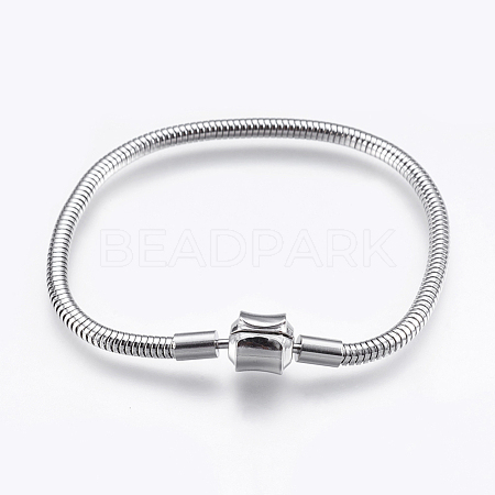 304 Stainless Steel European Style Bracelet Making STAS-E428-08A-P-1
