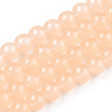 Baking Paint Imitation Jade Glass Round Bead Strands DGLA-Q021-6mm-41-1