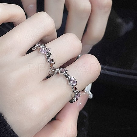 2Pcs Alloy with Rhinestone Cuff Rings FS-WGCB7EB-15-1