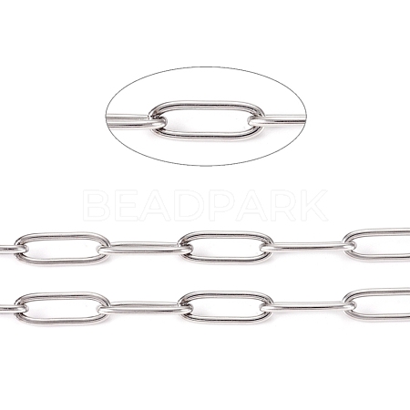 Tarnish Resistant 304 Stainless Steel Paperclip Chains CHS-L022-02B-1