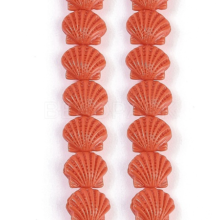 Synthetic Coral Dyed Carved Beads Strands CORA-K009-05A-02-1