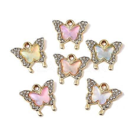 UV Plating Alloy Glass Pendants FIND-K032-46G-1