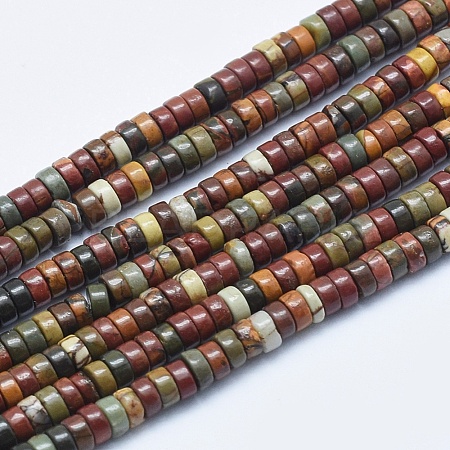 Natural Polychrome Jasper/Picasso Stone/Picasso Jasper Beads Strands X-G-E444-44-4mm-1