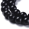 Synthetic Black Stone(Glass) Beads Strands X-G-I288-A02-8mm-1-2