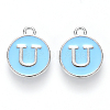 Platinum Plated Alloy Enamel Charms X-ENAM-S118-04U-P-1