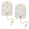 2Pcs 2 Styles Alloy Jesue Cross Virgin Pendant Necklaces NJEW-FG0001-24-1