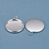 304 Stainless Steel Pendant Cabochon Settings STAS-F191-14S-F-2