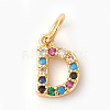 Brass Micro Pave Colorful Cubic Zirconia Charms ZIRC-F092-01-D-1