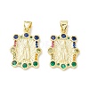 Rack Plating Brass Micro Pave Cubic Zirconia Pendants LS-KK-E278-07G-1