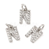 Brass Micro Pave Grade AAA Cubic Zirconia Charms LS-ZIRC-P067-11P-N-NR-1
