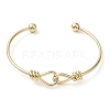 Teadrop Knot Brass Cuff Bangles BJEW-D039-42G-2