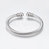 Tarnish Resistant 304 Stainless Steel Torque Bangles BJEW-G584-05B-1