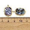 303 Stainless Steel & Natural Paua Shell Pendants SH-CBA1E47-01G-3