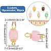 80Pcs 5 Color Natural Agate Connector Charms FIND-HY0001-39-2