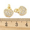 Brass Micro Pave Clear Cubic Zirconia Charms KK-Z044-24G-3