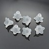 White Frosted Transparent Acrylic Flower Beads X-PLF018-01-2