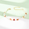 Natural Carnelian Chip and Rice Natural Pearl Beaded Bracelets GG-CBA3297-13G-A-2