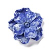 Synthetic Shell Dyed Carved Flower Connector Charms SHEL-D081-01B-2