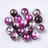Rainbow ABS Plastic Imitation Pearl Beads X-OACR-Q174-4mm-12-1