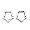 Tarnish Resistant 304 Stainless Steel Star Huggie Hoop Earrings STAS-J033-06P-1