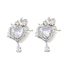 Brass & Clear Cubic Zirconia Pendants KK-G558-04P-1