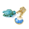 Brass Micro Pave Clear Cubic Zirconia Pendants KK-CBA74BF-13G-04-2