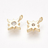 Brass Cubic Zirconia Charms KK-S350-364-2