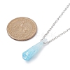 Dyed Natural Quartz Crystal Twist Teardrop Pendant Necklaces NJEW-JN04497-01-3