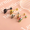 Skull 304 Stainless Steel Straight Barbell 15 Gauge Piercing Tongue Rings for Women Men FS-WG07D05-05-4