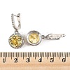 925 Sterling Silver Micro Pave Cubic Zirconia Dangle Hoop Earrings EJEW-F371-01B-02-4