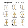 18Pcs 9 Style Alloy Pendants & Chandelier Componenent Links FIND-CD0001-40-4