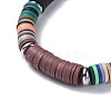 Polymer Clay Heishi Beads Beads Stretch Bracelets X-BJEW-JB04447-01-3