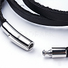Three Loops Leather Cord Wrap Bracelets BJEW-F291-19B-4