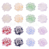 60pcs 6 colors Frosted Resin Flower Cabochons CRES-TA0001-27-9