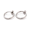 Tarnish Resistant 304 Stainless Steel Retractable Clip-on Hoop Earrings STAS-K171-53P-2