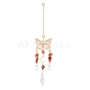 Carnelian with Glass Pendant Decorations HJEW-TA00129-02-1