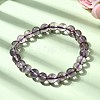 Natural Amethyst Round Beads Stretch Bracelets for Women BJEW-L712-B04-8mm-2