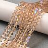 Transparent Electroplate Glass Beads Strands GLAA-F029-4mm-D12-4