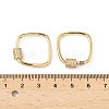 Brass Micro Pave Clear Cubic Zirconia Screw Carabiner Lock Charms KK-Z118-06G-01-3