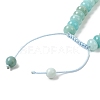 Adjustable Natural Flower Amazonite Braided Bead Bracelets BJEW-F369-A12-4