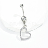 Minimalist Fashion Brass Cubic Zirconia Heart Belly Button Rings for Women JF4184-1