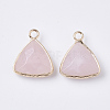 Natural Rose Quartz Pendants G-S359-029E-2