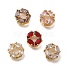 Brass Micro Pave Cubic Zirconia Beads KK-F913-02G-1