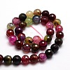 Dyed Natural Agate Faceted Round Beads Strands G-E320E-8mm-03-2