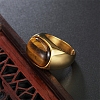 304 Stainless Steel with Natural Tiger Eye Finger Rings for Men FS-WG155DB-10-2