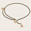 Alloy with Imitation Leather Flower Charm Chain Belts for Women FS-WGDE2E1-01-1