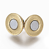 Brass Micro Pave Cubic Zirconia Magnetic Clasps with Loops ZIRC-L082-B-02-G-2